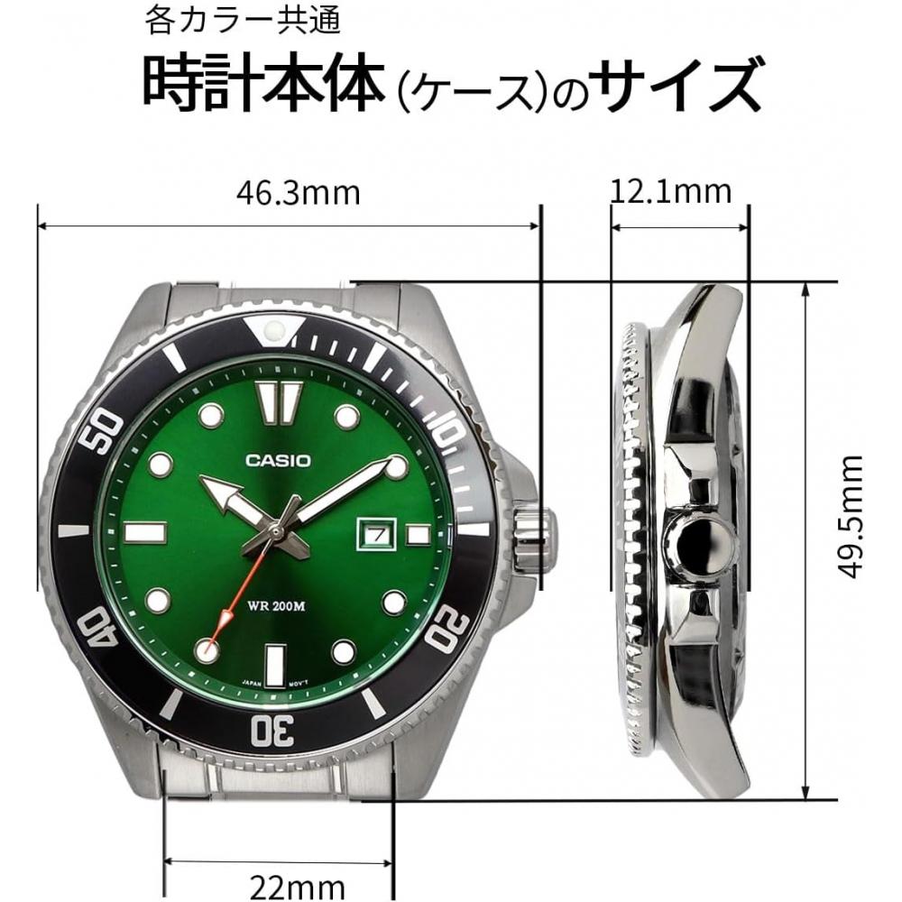 CaSio Standard Analog SportS 20 Bar Water ReSiStant Men S Watch Green Dial Metal