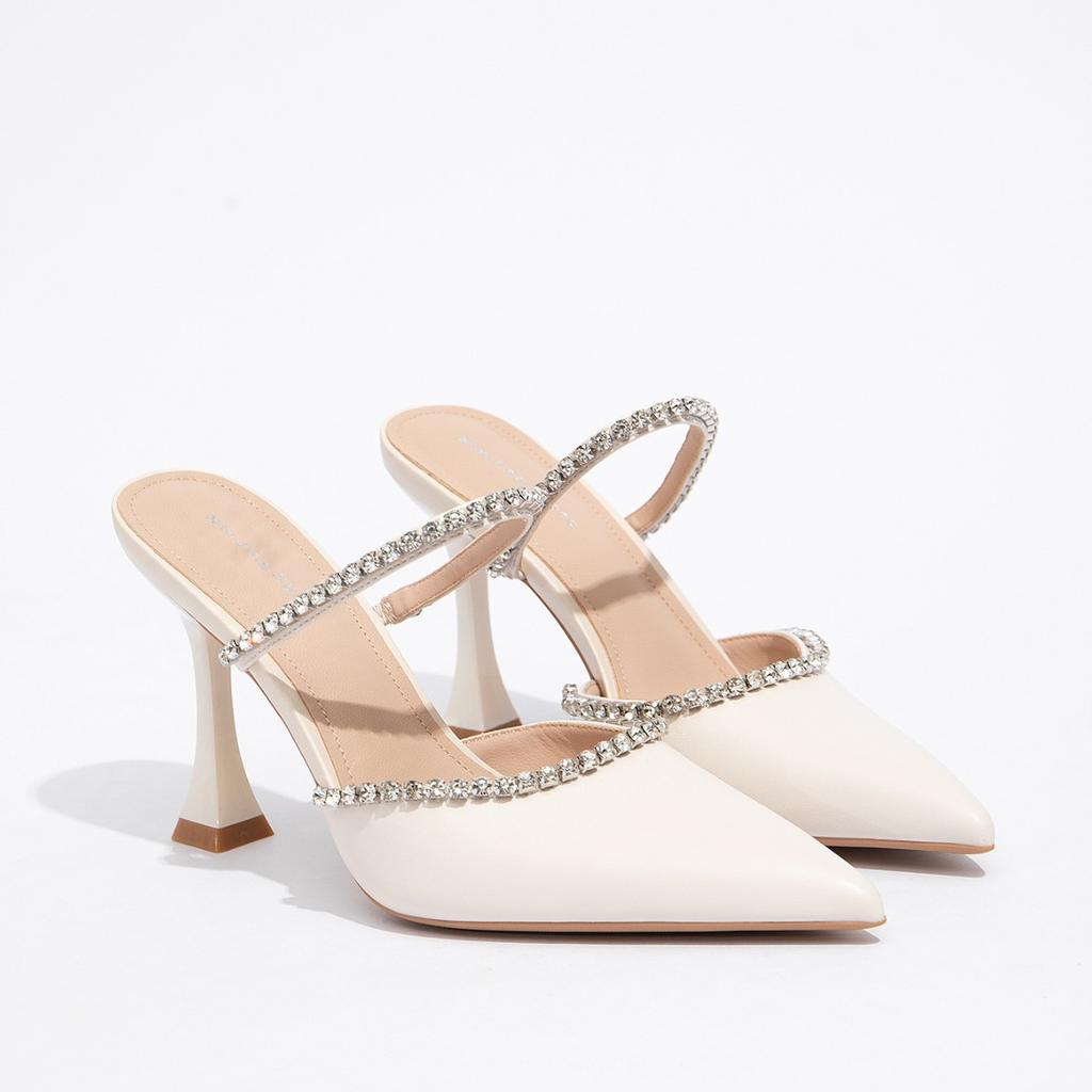 7199-9 High Fashion Strass Wort Flachmund High Heels Damen Frühling Sexy Spitz Zehen Dünner Absatz Einzelne Schuhe Bankettschuhe