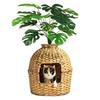 Litière pour chat - CT03 Divit - Look rotin brun - Plante artificielle intégrée - Bac amovible