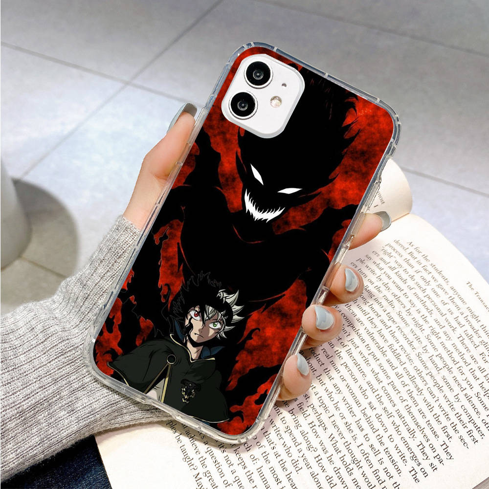 Hülle für Samsung A04 A14 A23 A34 A54 M23 M33 M52 M53 Realme 10 9 C30S C35 C55 VIVO Y02S Y21 Y51 X80 Pro Transparente Hülle WI84 Black Clover Asta