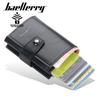 Baellerry Men Business Credit Card Holder RFID Aluminium Box Bank Card Holders Vintage Design Wallet with Money Clips