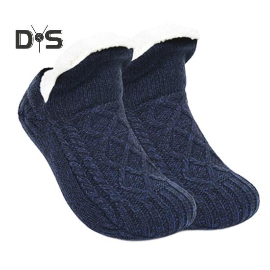 

1 пара нескользящих носков для пола, теплые, комфортные, влагоотводящие, уютные, с флисовой подкладкой, вязаные, регулируемые, домашние носки-тапочки, праздничный подарок, зимние носки 30cm чёрный