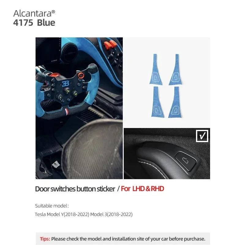 Betterhumz for Tesla Model 3 Model Y Door Lock Button Trim Sticker Car Window Control Panel Sticker Decals Interior Accessories