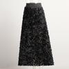 Fall Winter New Women's Petal Design Long Maxi Evening Skirt Elegant Formal Party Dinner High Waist Skirt