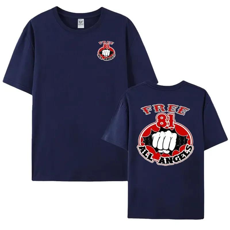 Hells Angels World T-Shirt Men Fashion Support 81 Printing Tshirt Oversized Short Sleeve Men Graphic Hell's Angels Cotton Tees