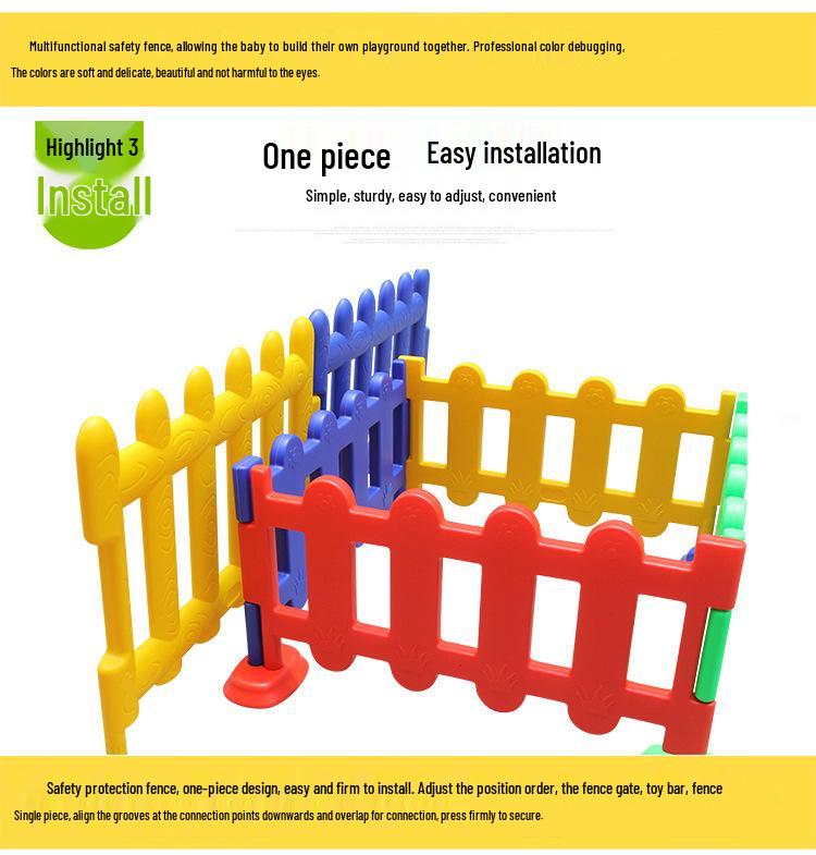 Multi-Angle Plastic Playpen: Infant Safety Barrier for Kindergarten.