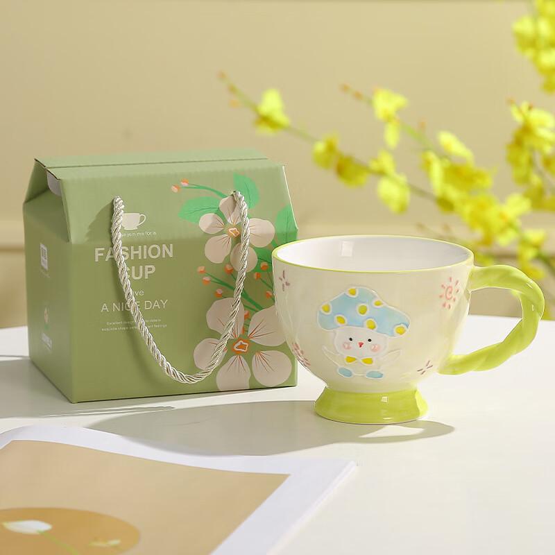 Minguan Hand-Painted Cartoon Ceramic Mug