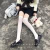 Velvet Calf Socks Women'S Thin Leg Socks Jk Socks Black Japanese Medium And High Knee Socks Tube Socks