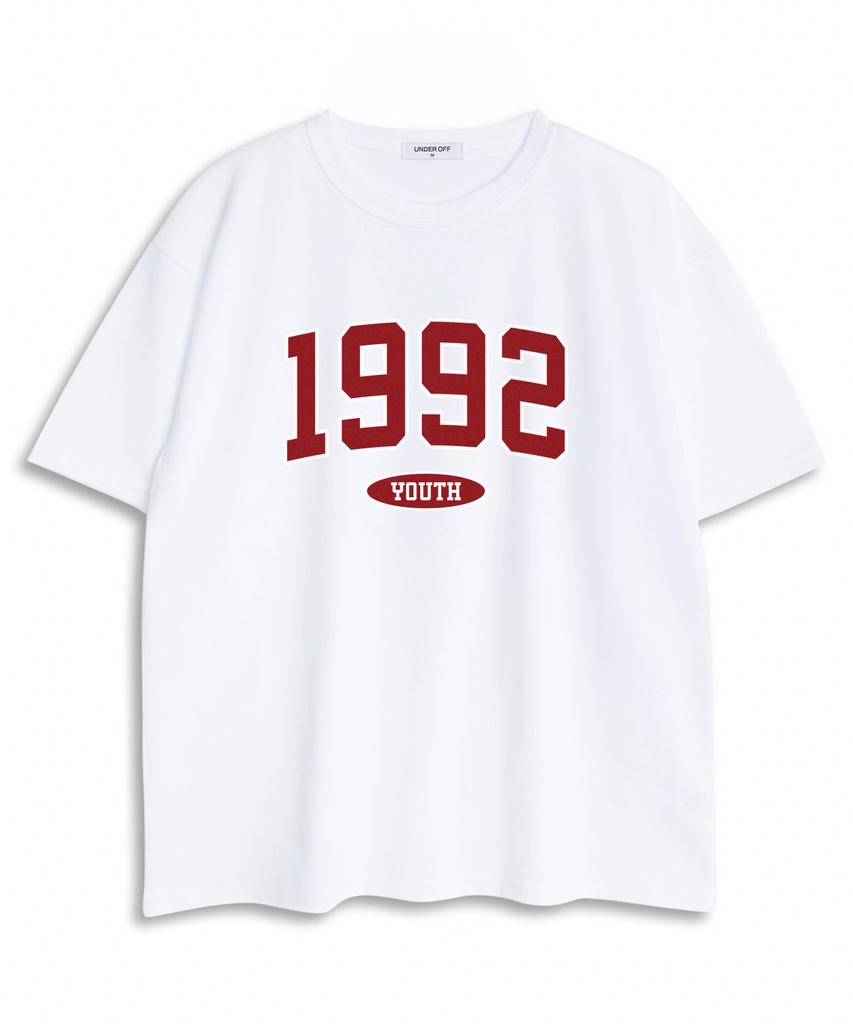UNDEROFF Oversized Crew Neck 1992 Short Sleeve T-Shirt Black