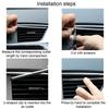 10Pcs/set 20cm Universal  Car Air Conditioner Outlet Decorative U Shape Moulding Trim Strips Decor Car Styling Accessories