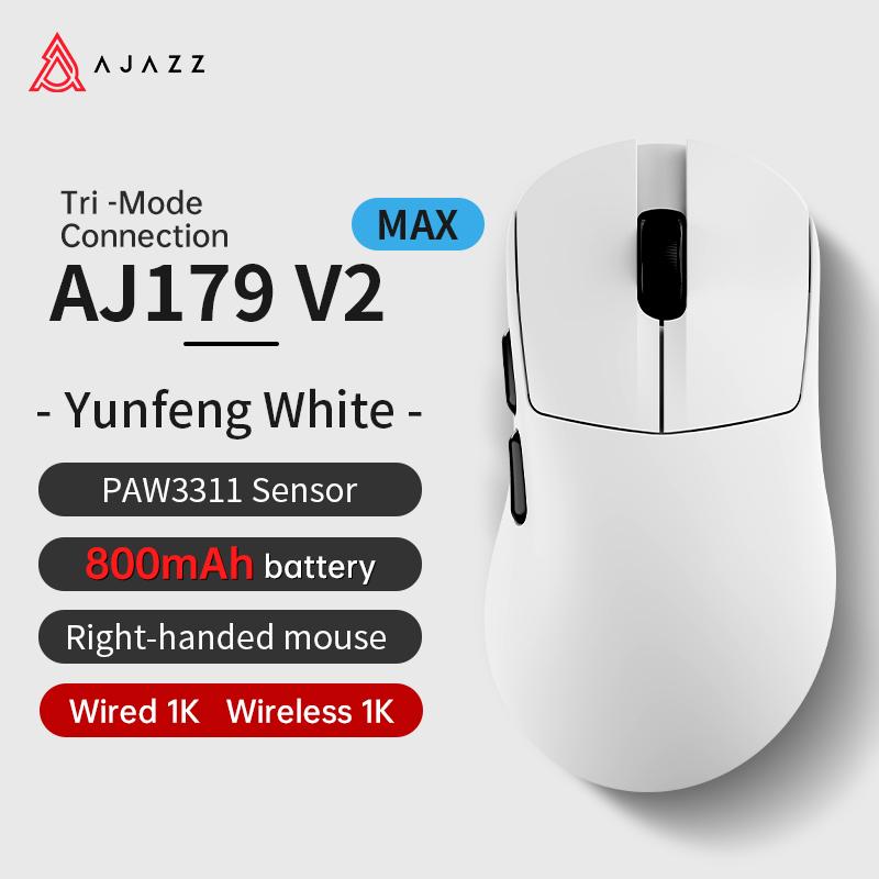 AJAZZ AJ179 PRO PAW3395 Lichtgewicht Bedrade Draadloze Muis met Magnetische Oplaadbasis Ergonomische Macro Gaming Muis voor PC Laptop