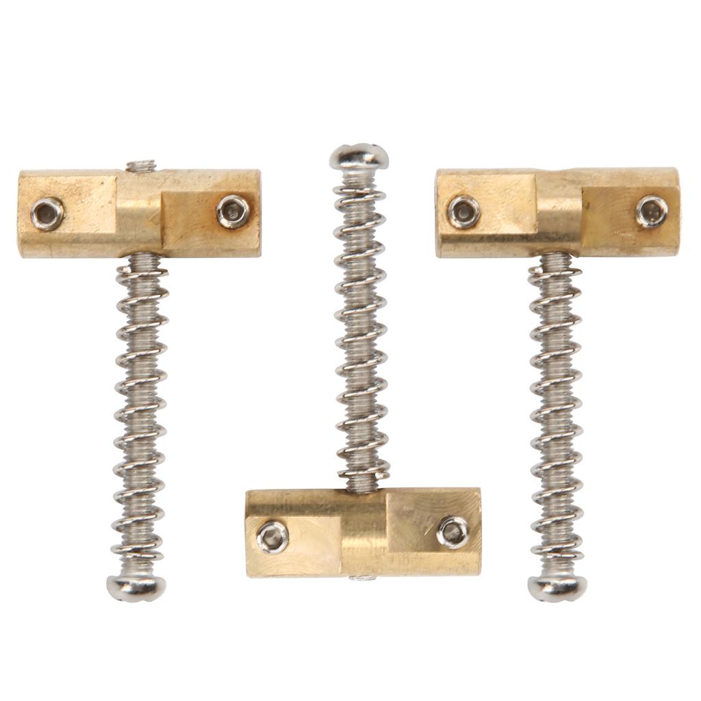 3Pcs Guitar Bridge Saddles Brass Recessed String Support Replacement for Stringed