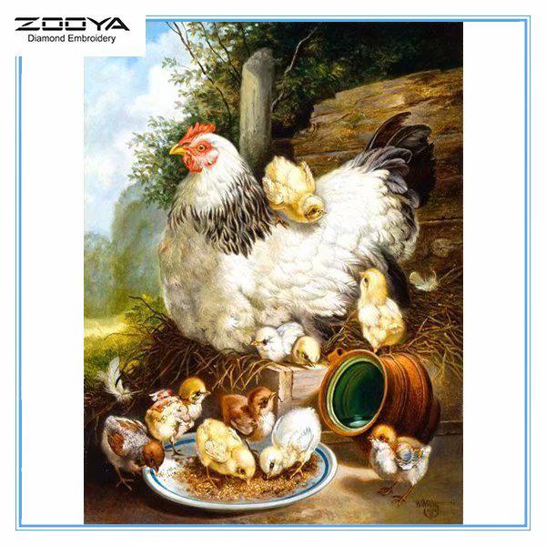 

ZOOYA 5D Алмазная картина Вышивка Полный дрель Алмазная мозаика Животное Петух Вышивка крестом Домашний декор