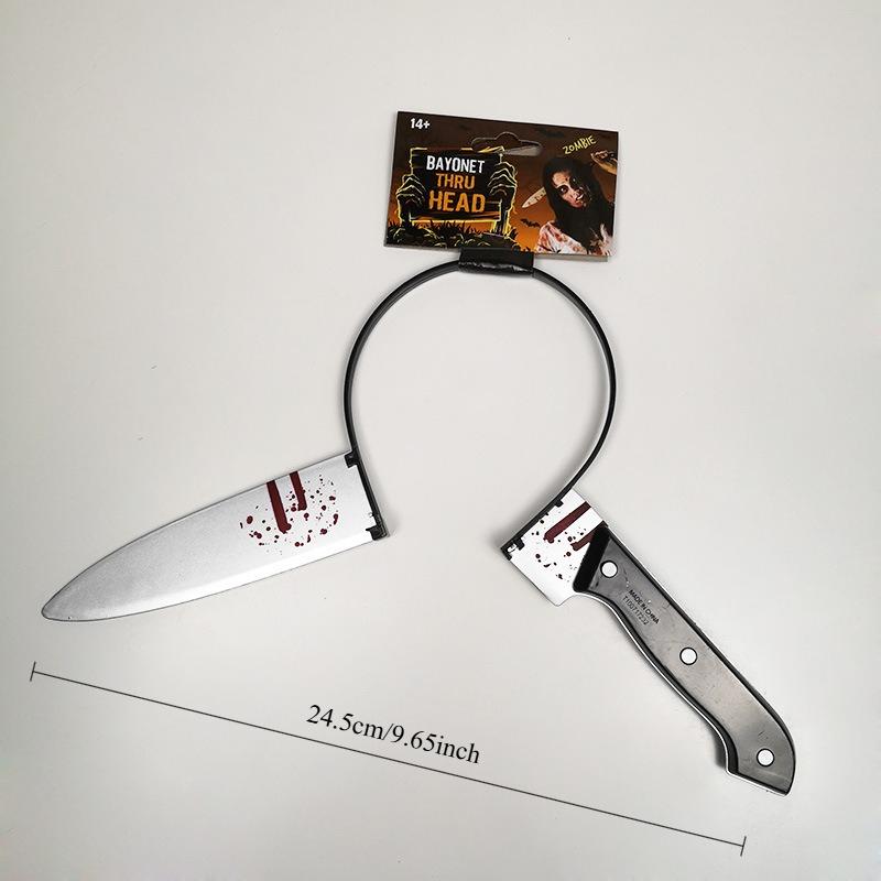 

Halloween Head-piercing Kitchen Knife Props Party Prank Headband Party Prank Plastic Props