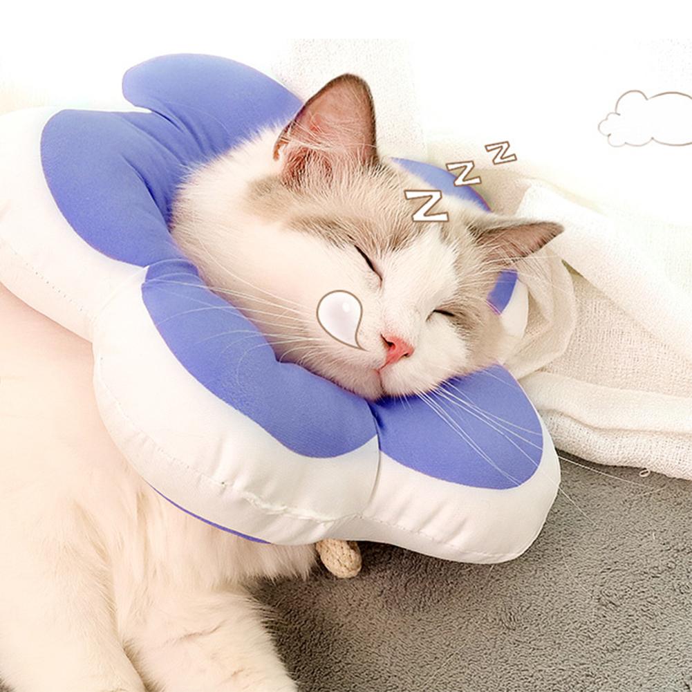 Pet Cat E-Collar Recovery Cone Protection Elizabeth Collar Adjustable Cotton Blends Collar Printed Elizabeth Circle for Cat
