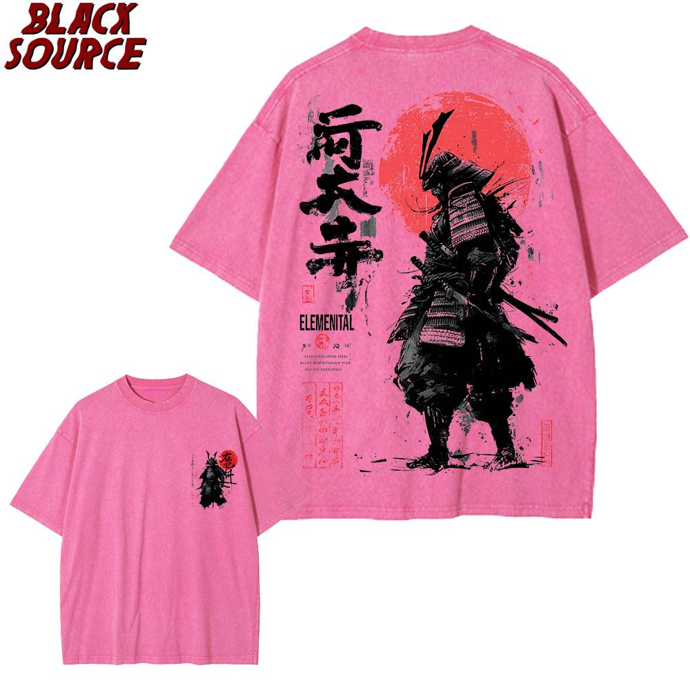 

T Mens Japanese Samurai Spirit TShirts Large Size Loose TShirts with Japanese Style Back Print Bushido Mens Gift S