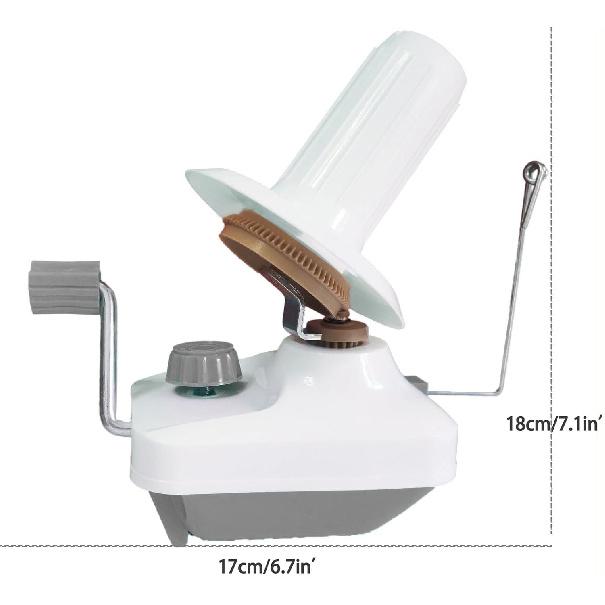 Yarn Ball Winder Hand Operated Winding Wool Winder Machine Yarn String Ball Winder, Convenient Ball Winder for Yarn Tabletop Clamp, White and Gray