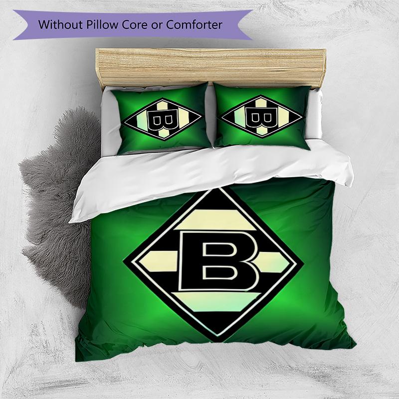 3pcs Borussia Monchengladbach Logo Pattern Bedding Set Duvet Cover Set Includes Duvet Cover &pillowcases,perfect All Season Bedroom Decoration&gift