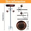Iron Bird Bath Bowl Fence Outdoor Gift Hummingbird Patio Bird Feeder Tray
