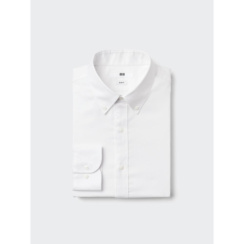 Uniqlo Japan Fine Cross Oxford Slim Shirt Button Down No Pocket