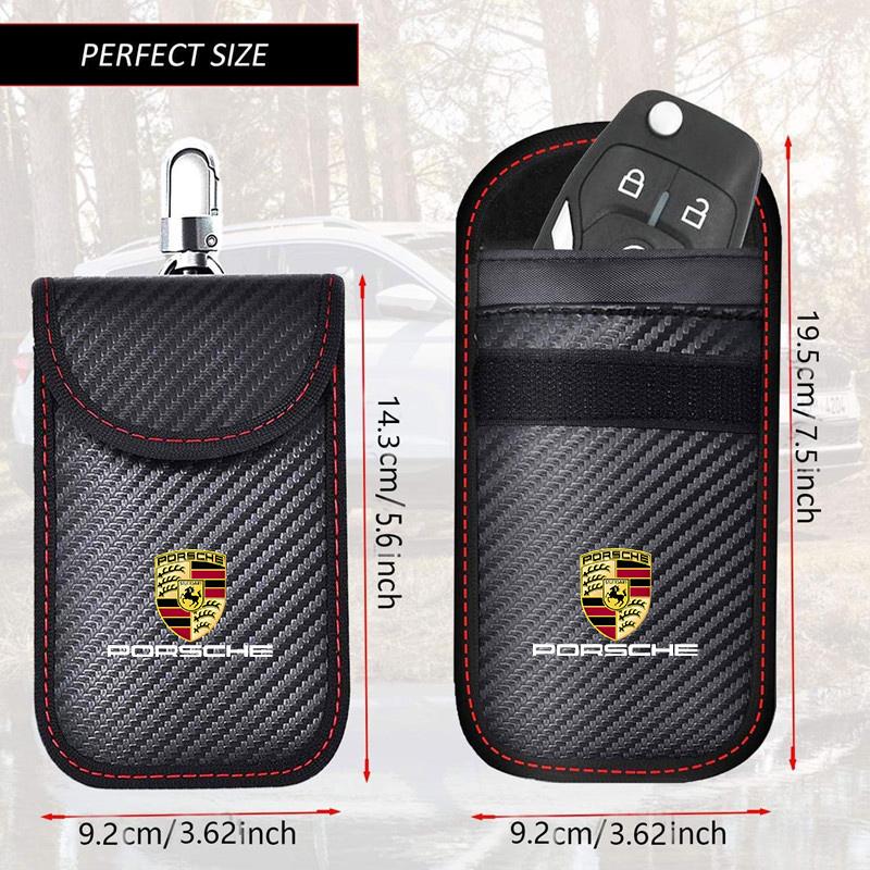 Car Key Case Signal Blocker Bag Shielding Pocket For Porsche Panamera Cayenne Taycan 911 718 Macan Carrera-GT 928 944 968