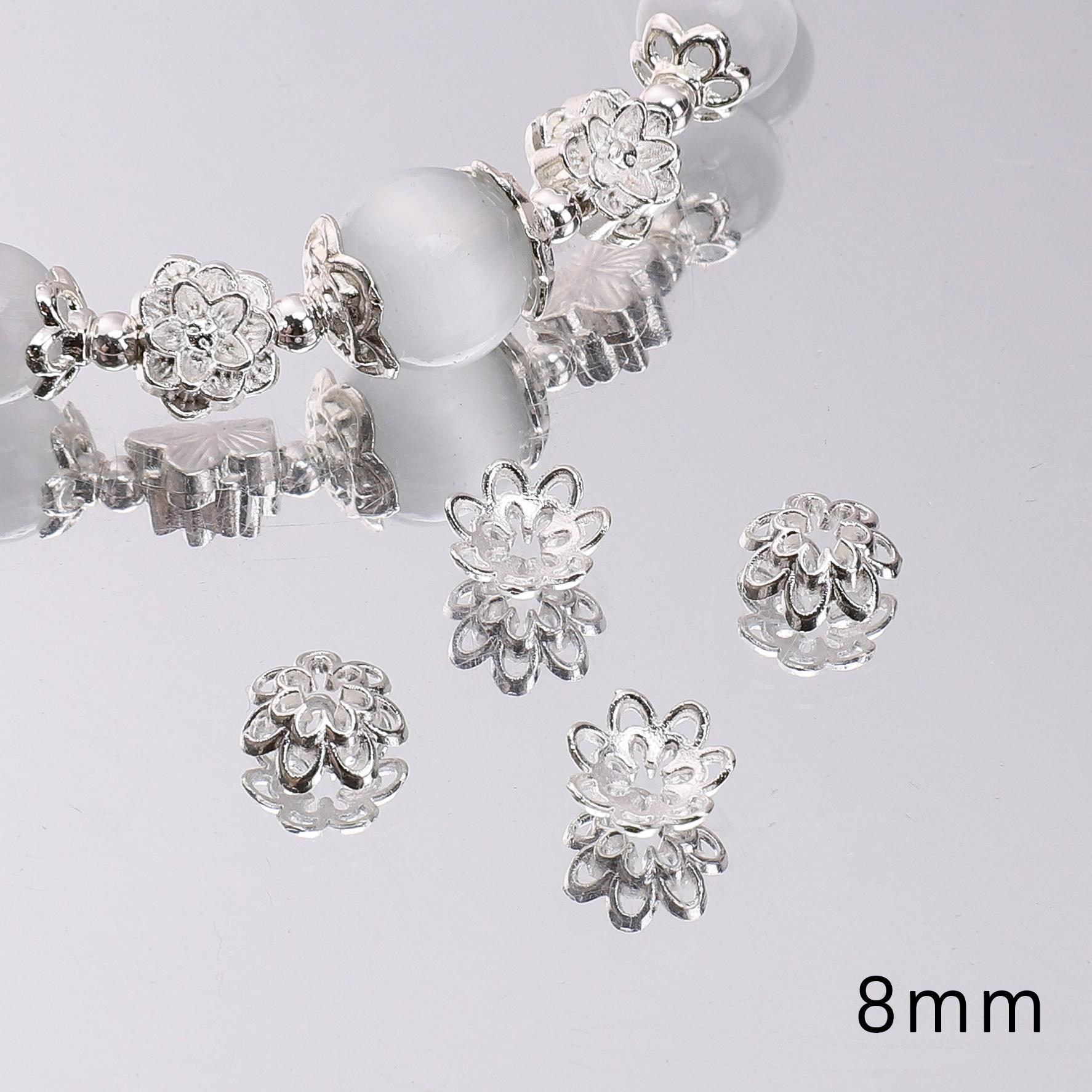 

Сплав Квіткова Підставка Роздільник Аксесуари Шарми Підвіска Для Виготовлення Ювелірних Виробів DIY Сережки Намисто Браслет 02 8mm 50pcs