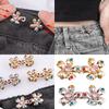 Flower Waist Tighten Pins for Pants Waist Cinch Button Clasp Brooch Clip Clothing Accs Easy Use Waist Fitness Snap Pin