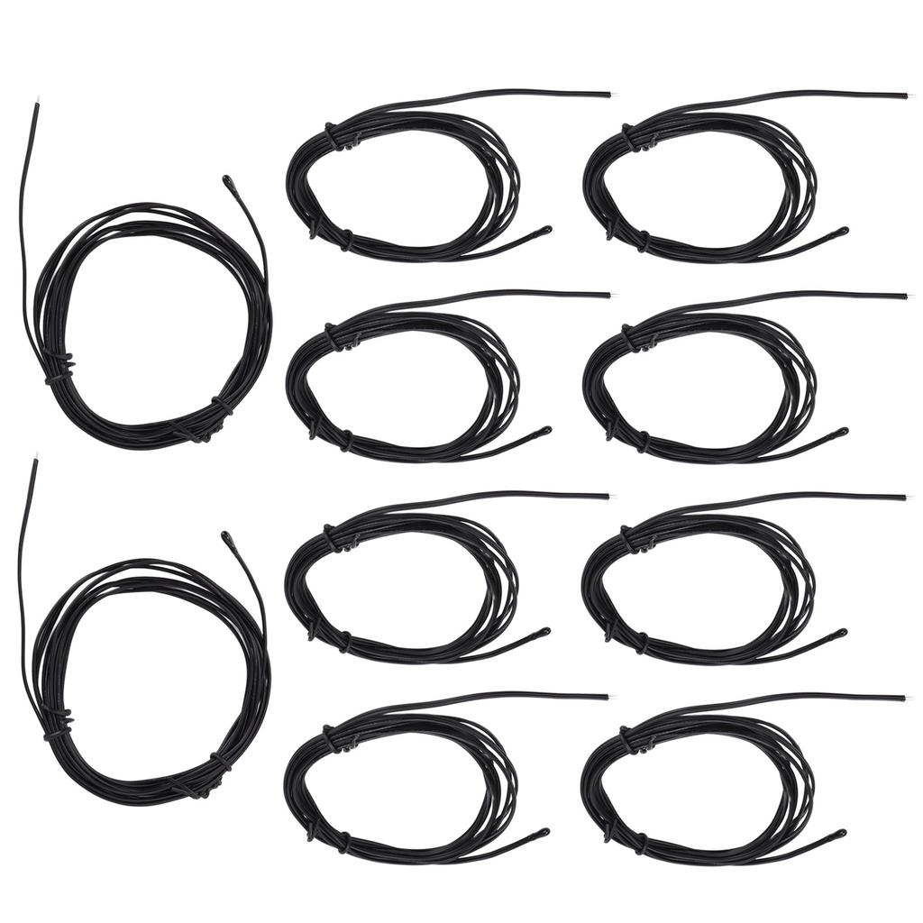 10Pcs NTC Thermistor Temperature Sensor Probe Drop Shaped Tip Epoxy Resin Connector 2meter20K B3950