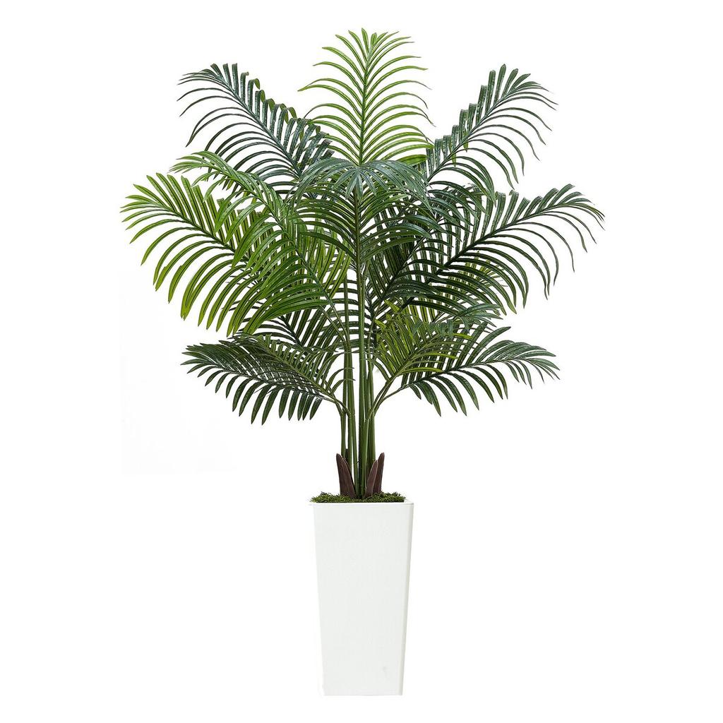 Artificial Areca Palm Tree 1524 Mm, Fake Palm Tropical Plants with White Tall Planter, Faux Floor Silk Plant In Pot, Large Trees for Home Office