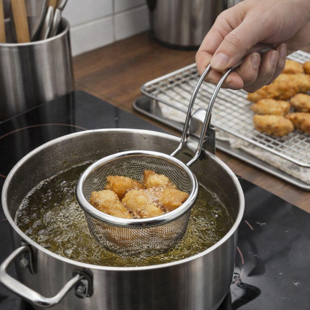 Multi-Purpose Mesh Strainer Spoon Stainless Steel Noodles Scoop  Noodle Preparation