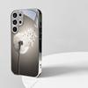 Simple White Dandelion Tempered Glass Phone Case For iPhone 17 16 15 14 13 12 11 Pro Max 14 Plus 17Air Electroplate Silver Cover