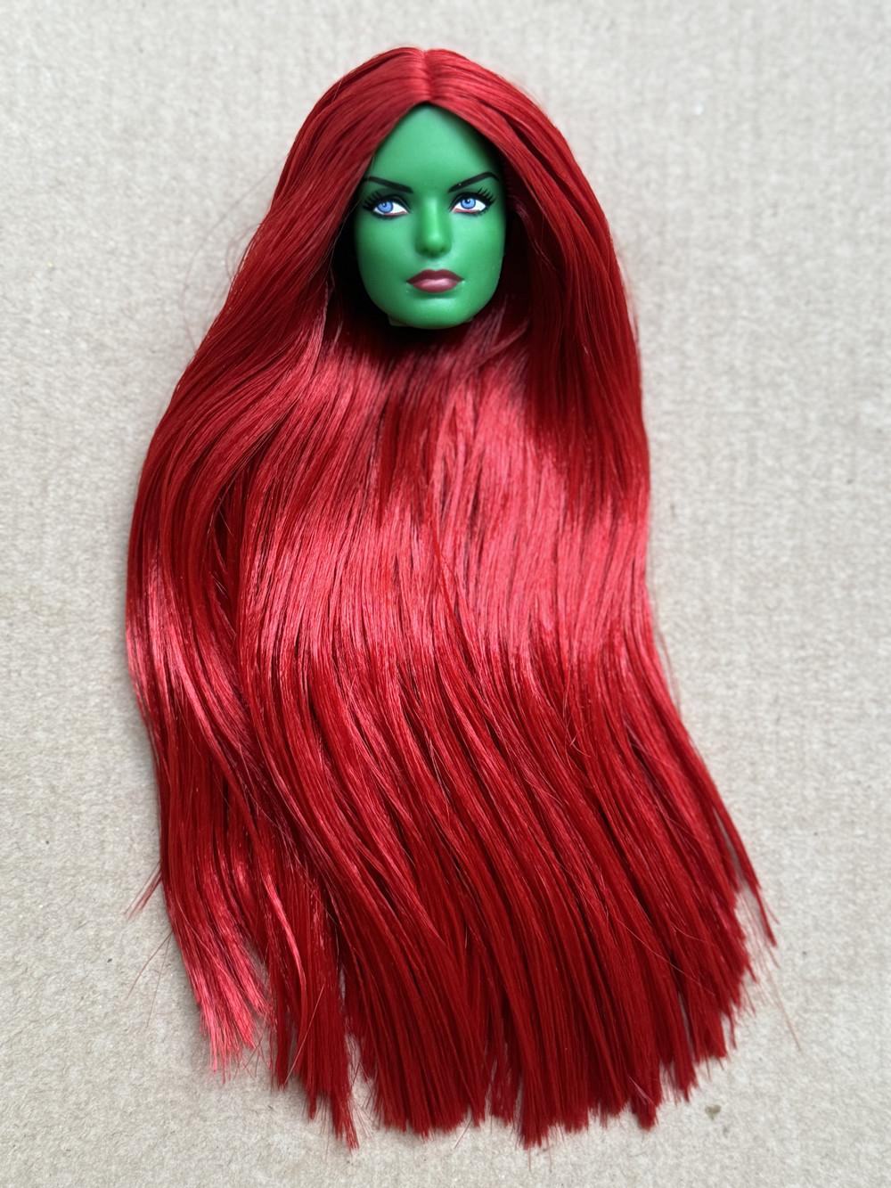 

1/6 Doll Heads For 30cm Doll Green Skin Tone Black Gold Red Hair Color DIY Toys Birthday Gifts