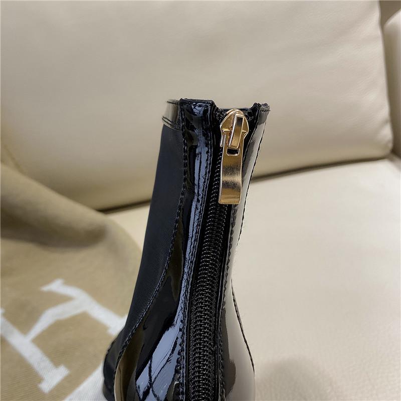 Women's high-heeled net boots spring and summer new thick-heeled large-size splicing cool boots