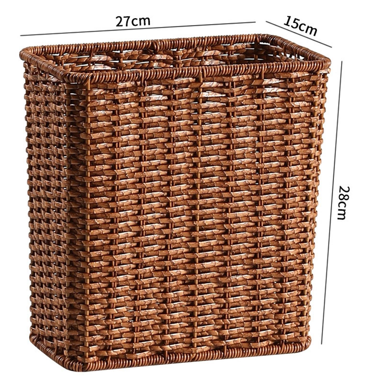 

Мусорное ведро, экономящее место, мусорный бак для узких мест, прочный мусорный контейнер, корзина для мусора для прачечной, ванной, кухни, дома, гостиной темно-коричневого