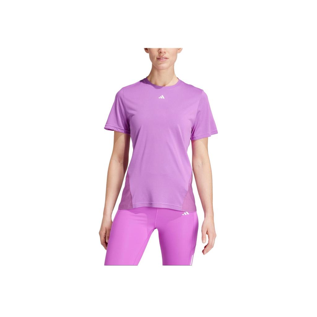 Adidas Koszulka Treningowa, Wygodna Oddychająca Fitness Krótki Rękaw Damska Fioletowa JG6057