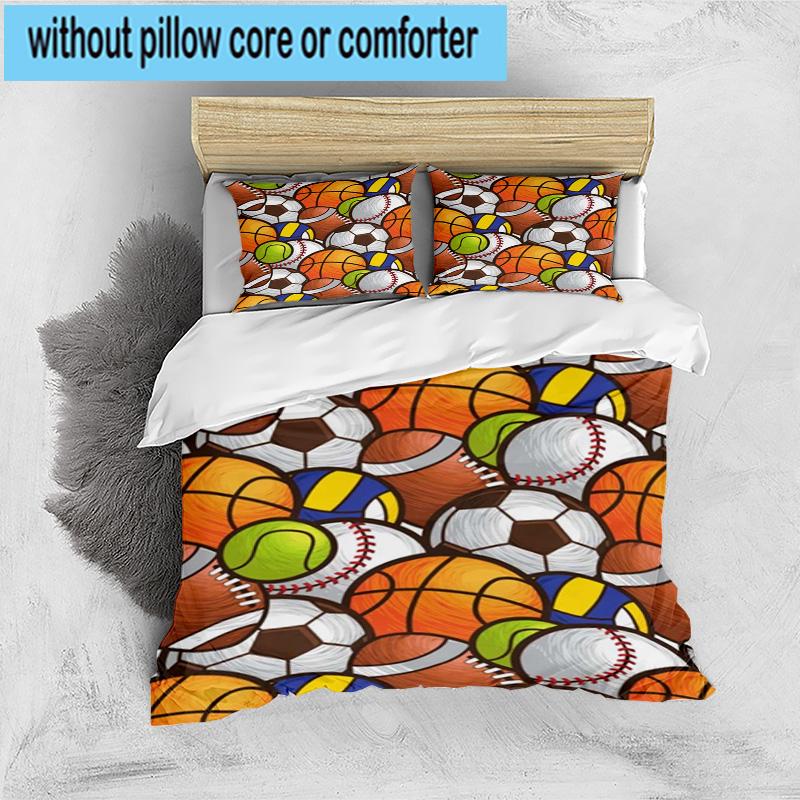3PCS Basketball Pattern Background 3pcs Bedding,Including 3PCS Duvet Cover And 2pcs Pillowcases Perfect for Christmas,Ideal for Bedroom, Dormitory