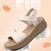 Summer Women's Shoes Platform-soled Wedge Heel Fashion One-button Open-toe Fashion Mom Fashion Sandals
