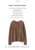 Women's Retro Floral Button-Up Cashmere Cardigan - Round Neck, Thick, Double Pocket, Slimming Knit Sweater for Autumn/Winter