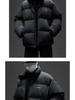 Men's Black Winter Down Puffer Jacket - Thick, Warm, Stand Collar, Casual Loose Fit, Trendy Youth Style