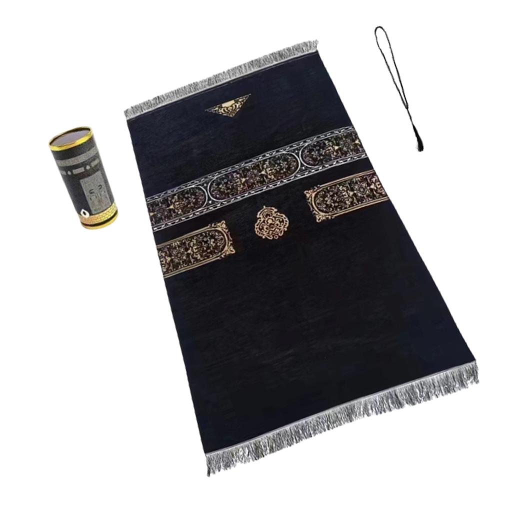 Worship Mat Portable Pocket Sized Prayer Mat Prayer Rug Lightweight Travel Blanket with Rosary Beads In Gift Box