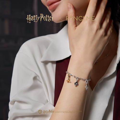 Official Harry Potter Gryffindor Charm Necklace, Unisex, Free-Cut Silver, Harry Potter, Halloween, Christmas Gift