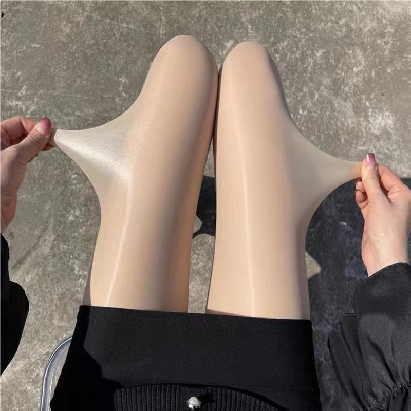 Sexy Women Stockings Oil Shiny Lingerie Elastic  Ultrathin Bling Tights Clubwear Female Glossy Pantyhose Clothing
