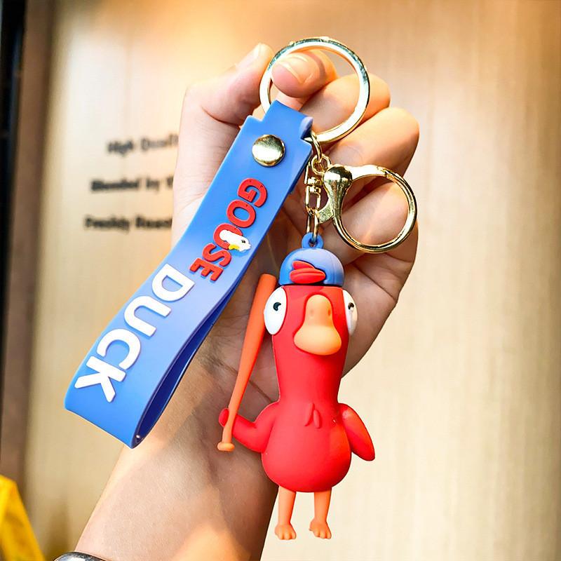 

Милый брелок в виде утки и гуся из мягкой резины, отличный для подарка красный