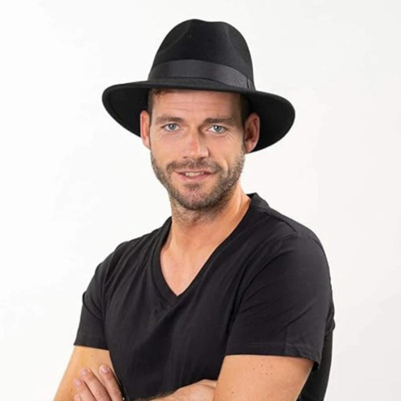 Autumn Winter Big Size Woolen Fedoras Gentleman Big Head Formal Hat Large Size Jazz Wide Brim Panama Felt Top Hat 58cm 60cm 62cm