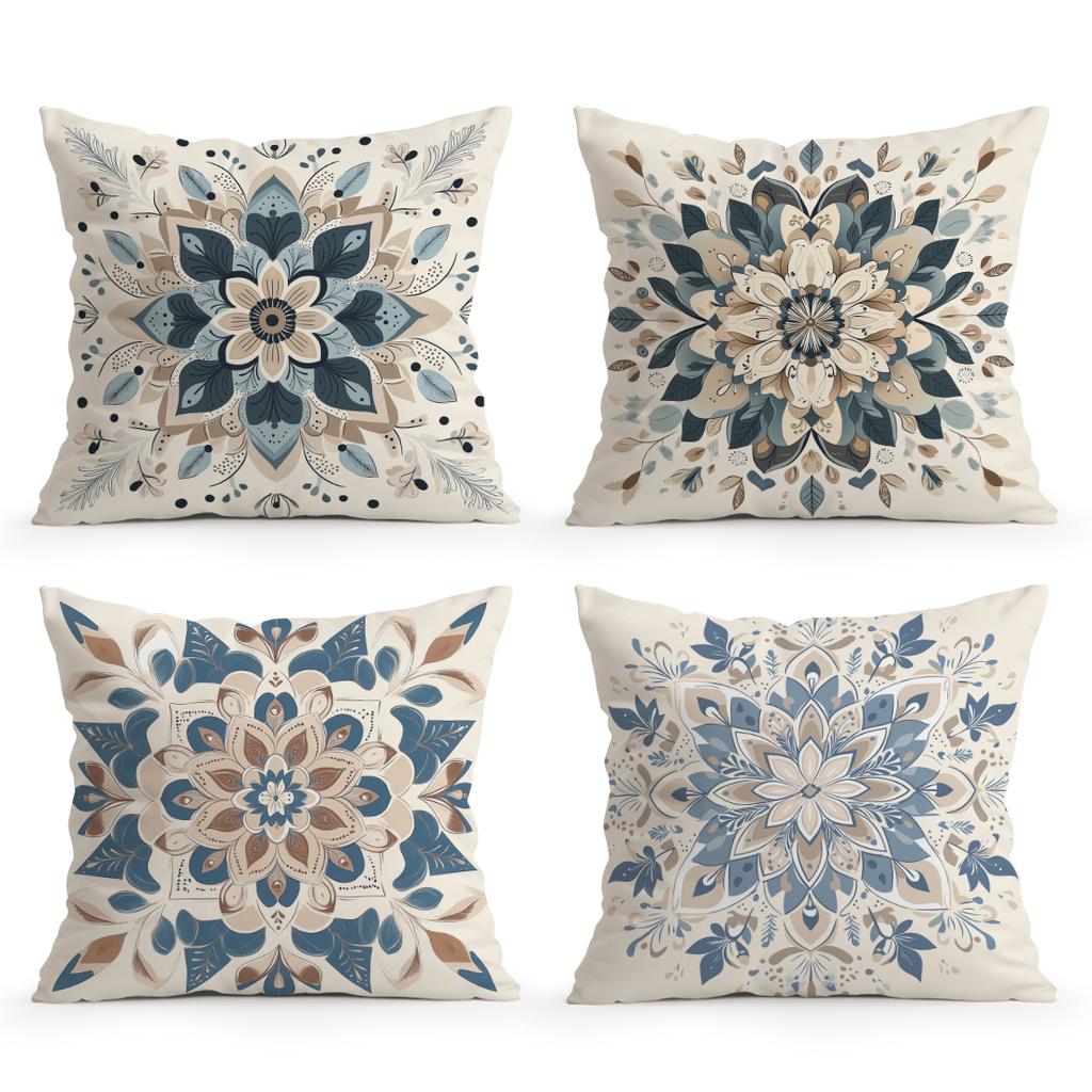 Beige Bohemian Flowers Cushion Covers Pillowcase Home Decor Bedroom Sofa Cushion Cover Living Room Car Home Decor
