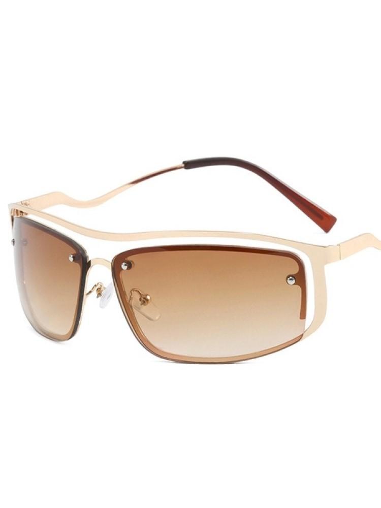 Metal Rivet Y2K Sunglasses Women Men Brand Designer Fashion Retro Punk Gradient Goggle Sun Glasses Mirror Shades for Female