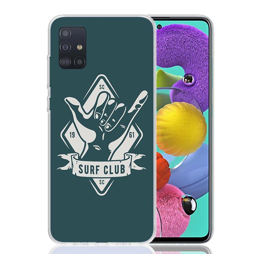 Surf Board Aesthetic Phone Case For Samsung Galaxy A52 A32 A22 A12 A02S A50S A30S A51 A31 AA71 Note 20 Ultra 10 S10 Plus Galaxy