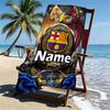 Serviette de Plage Personnalisée avec Nom Club de Football Barcelone, pour Voyage Camping Fête à la Plage Décoration Intérieure, Cadeau d'Anniversaire pour la Famille et les Amis