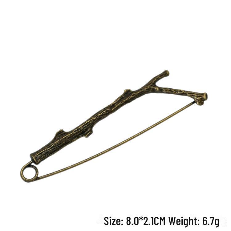 "Broșă Pin Pasăre Retro din Aliaj, Ramură de Bambus, pentru Cardigane de Damă"