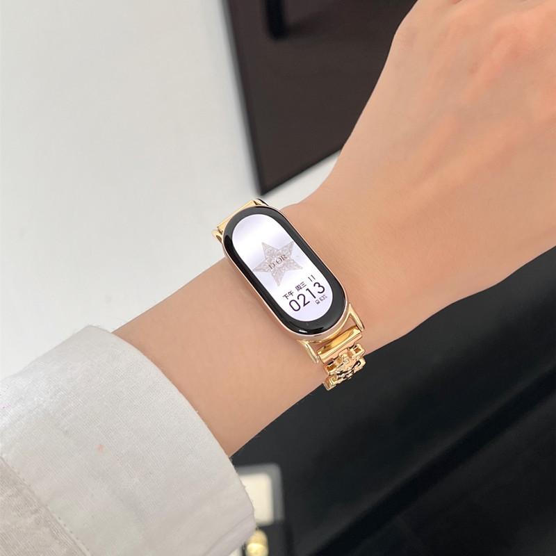 Luxury Leather Butterfly Strap For Xiaomi Mi Band 9 8 Smartwatch Band For Mi Band 8 9 Pro Sport Bracelet Wristband Replacement Red Mi Watch 4 Strap